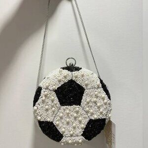 Soccer Ball Bag Beaded with Pearls Crossbody From India to You Tik Tok Viral NWT